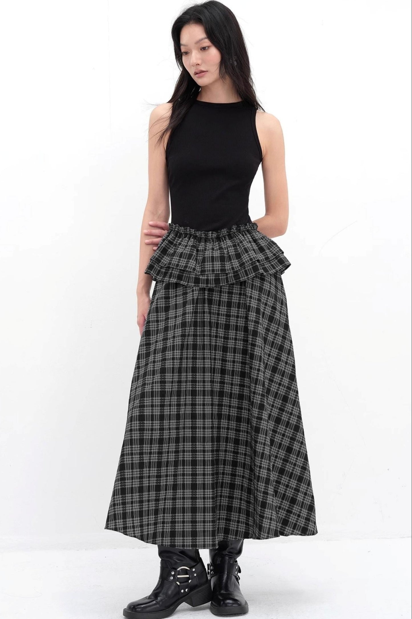 V-Lace Patchwork A-Line Dress