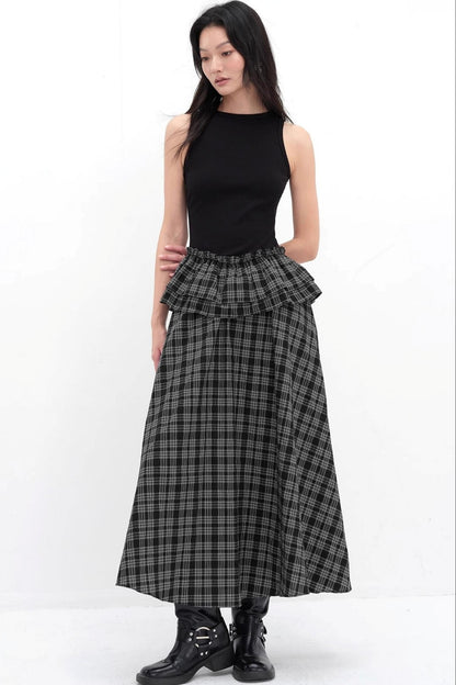 V-Lace Patchwork A-Line Dress