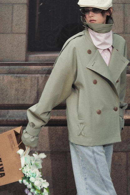 Classic Stand-Up Collar Trench Coat