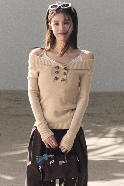 Asymmetrical Cotton Knit Top