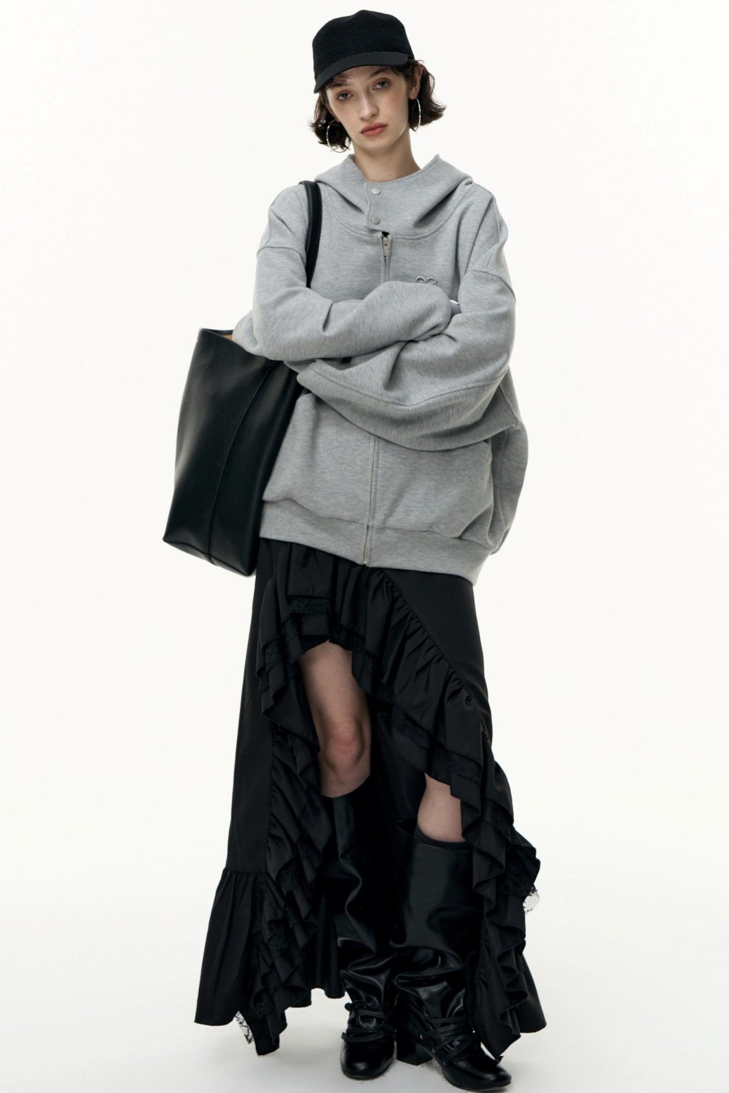 Tea Layer Hooded Cardigan Coat