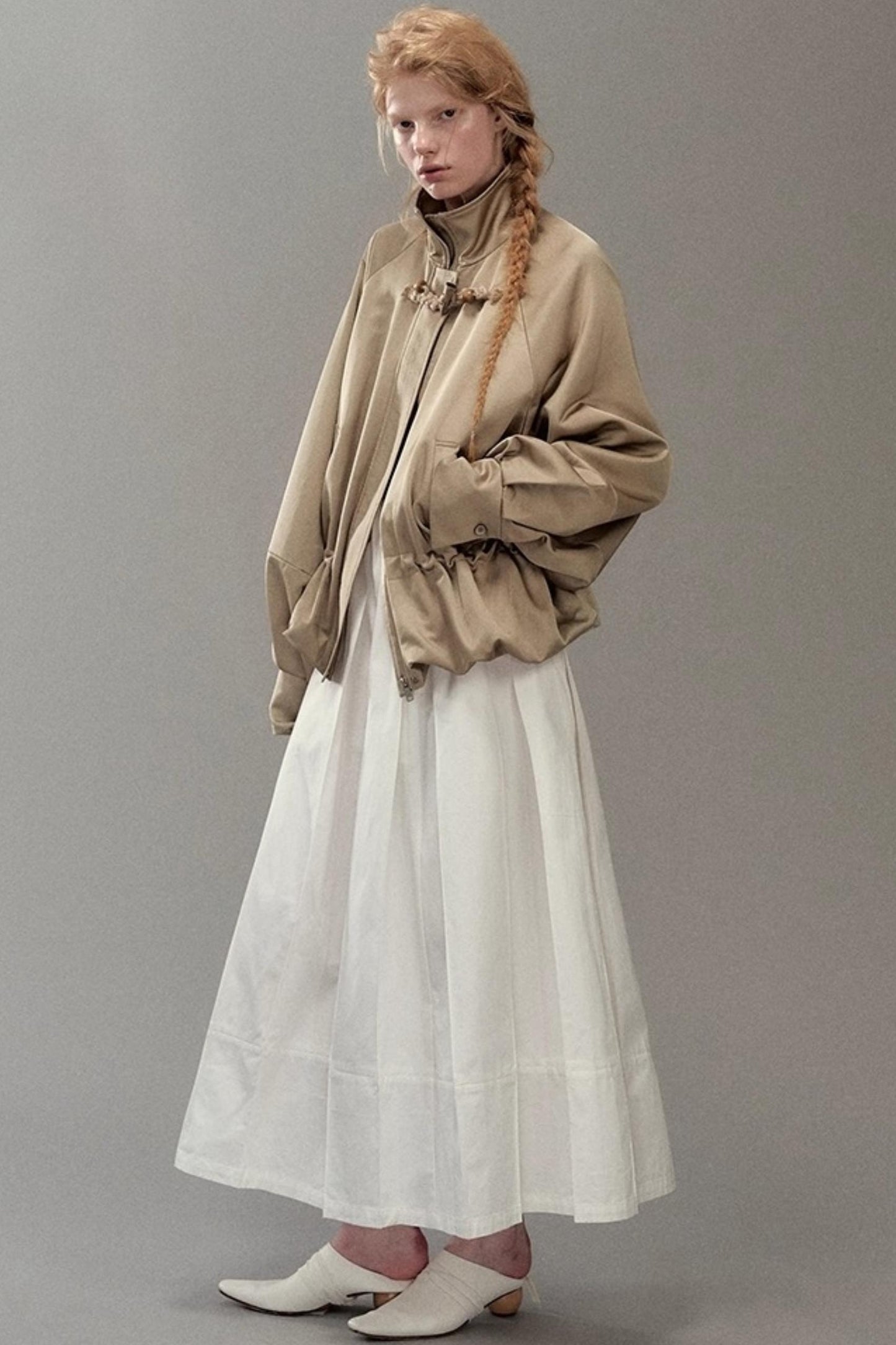 Genesis Woven Stand-Up Collar Trench Coat