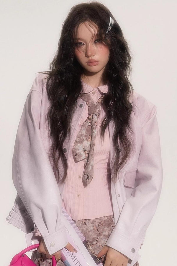 Vintage Doll Collar Shirt With Tie