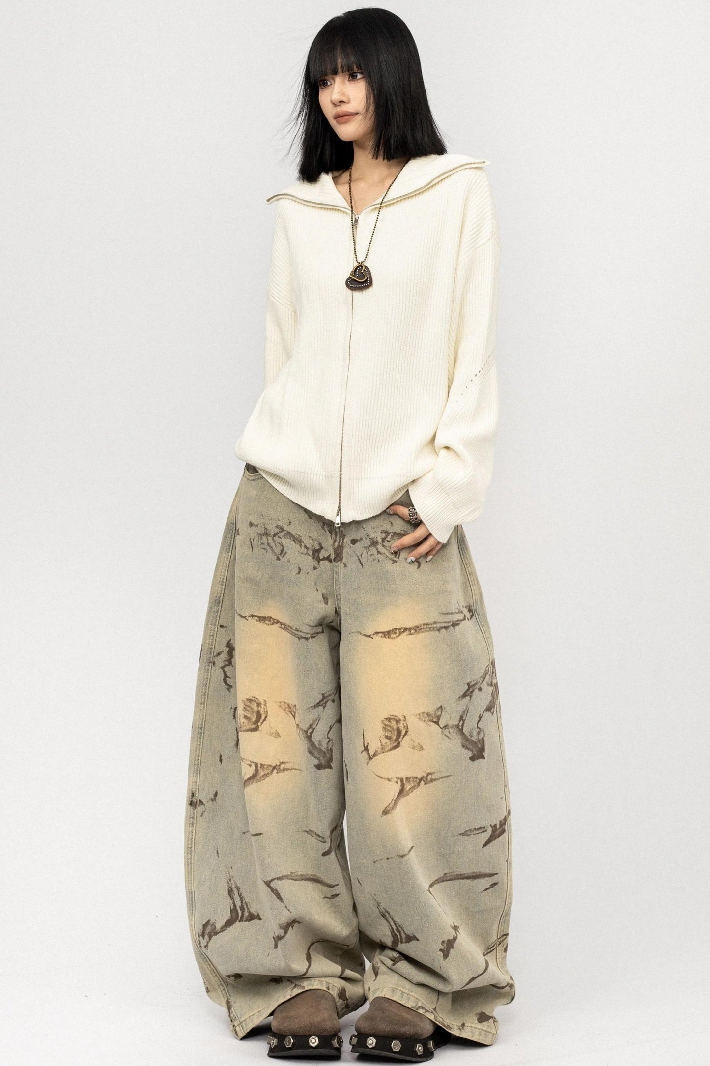 Vintage Zipper Sweater Coat