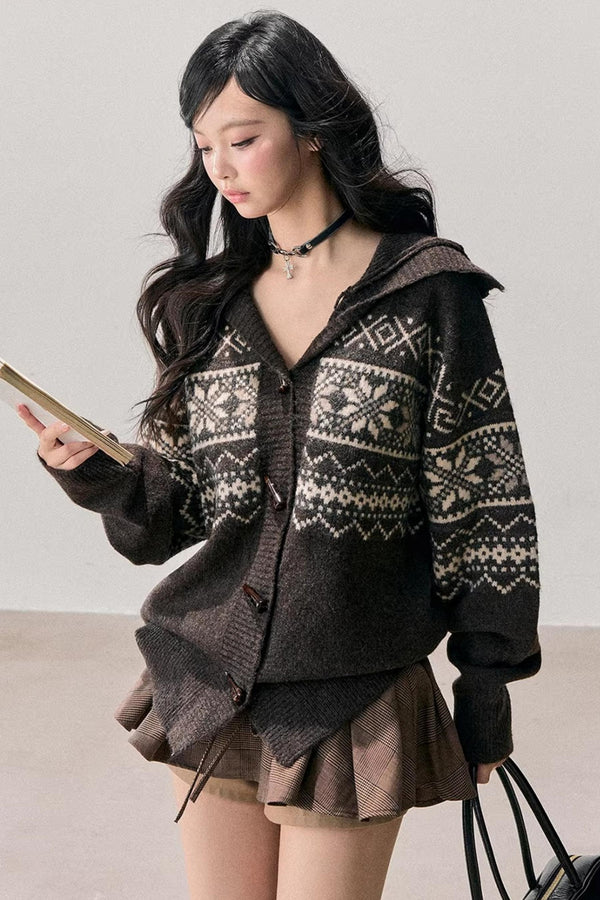 Fair Isle Duffle Cardigan