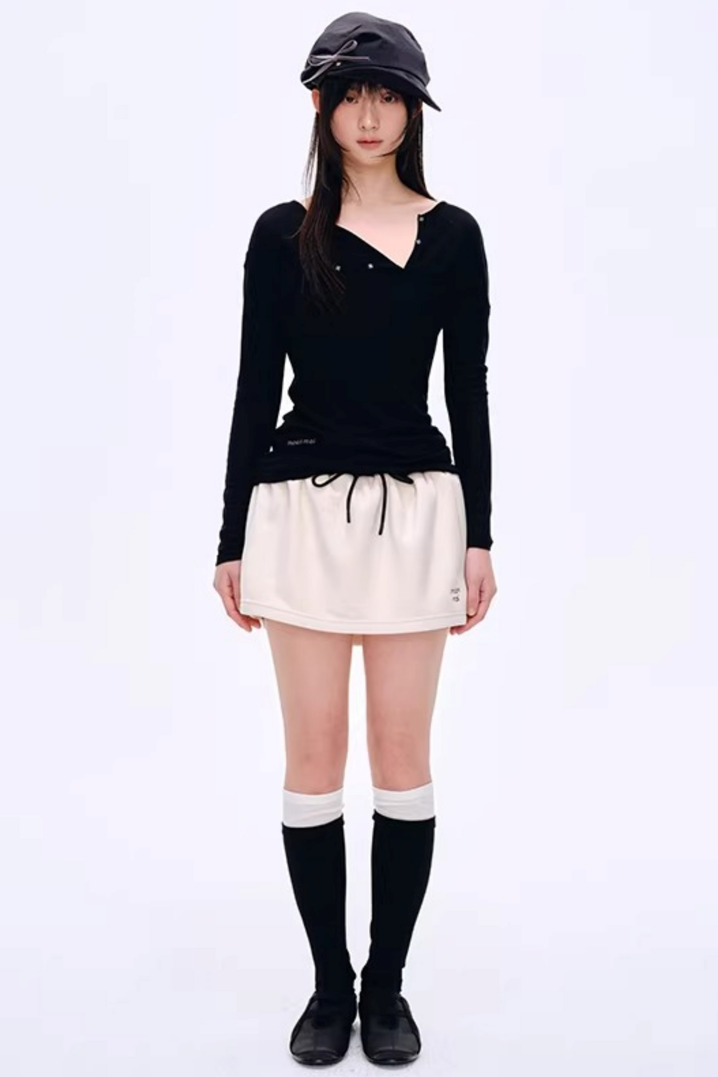 High-Gloss Two-Tone Slouch Socks