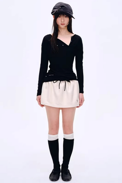 High-Gloss Two-Tone Slouch Socks