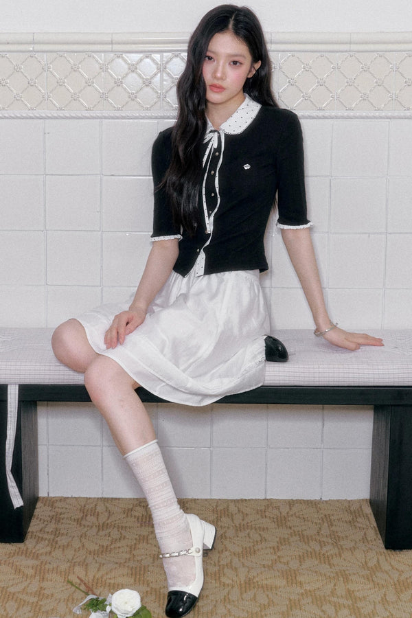 Brown Sugar Doll Collar Cardigan Top Set-Up