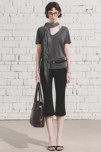 Effortless V-Neck Bat Sleeve Top