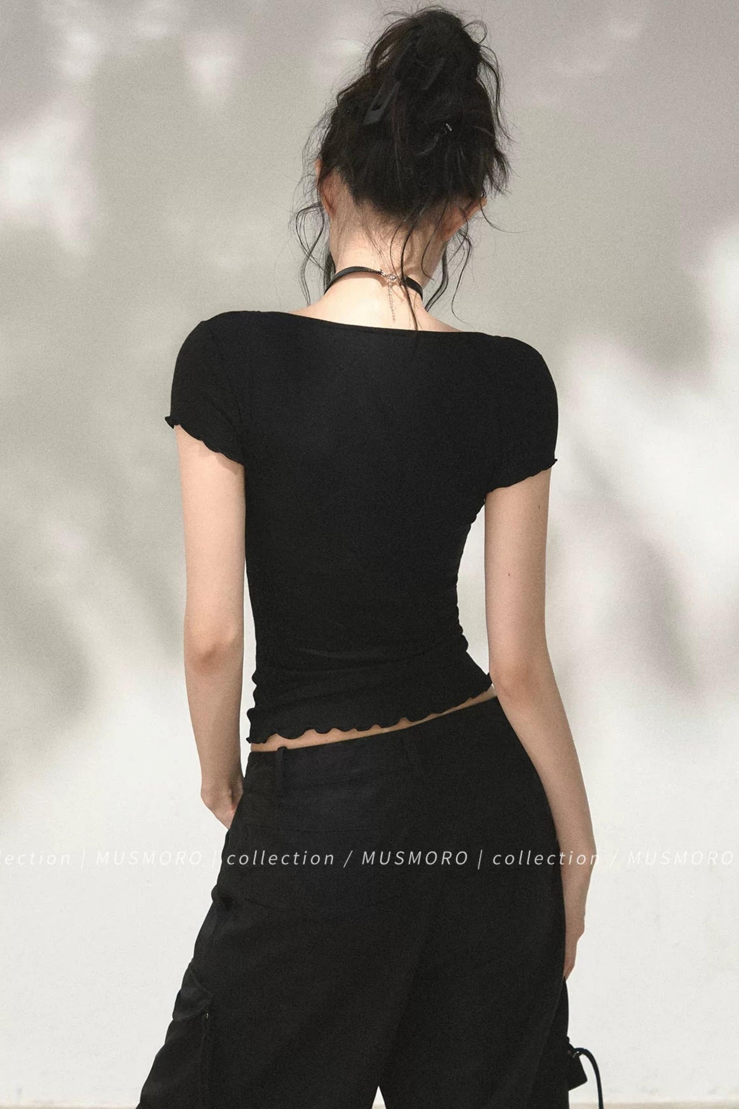 Lace Ruffle Short Sleeve Top