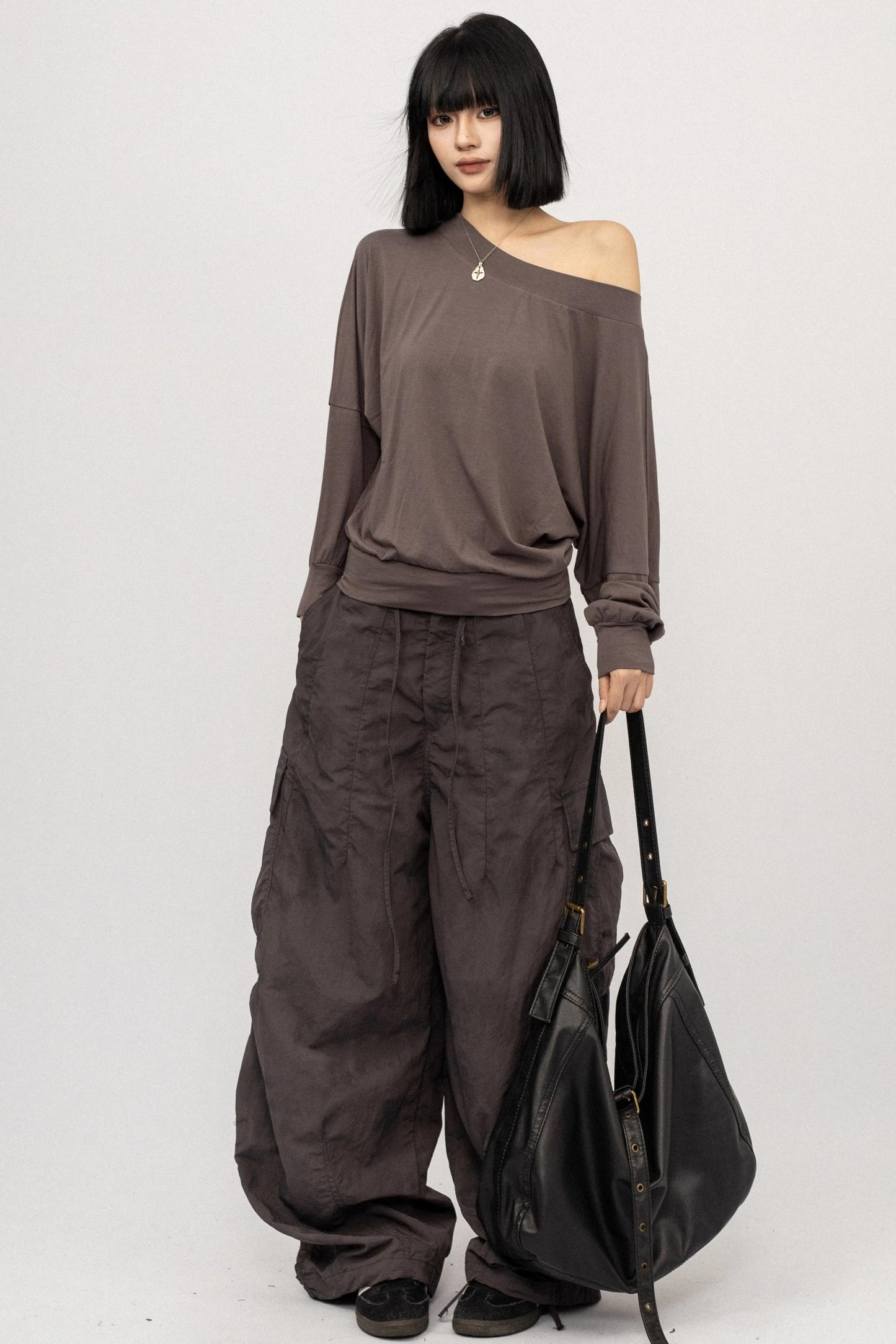 Autumn Off-Shoulder Long T-Shirt