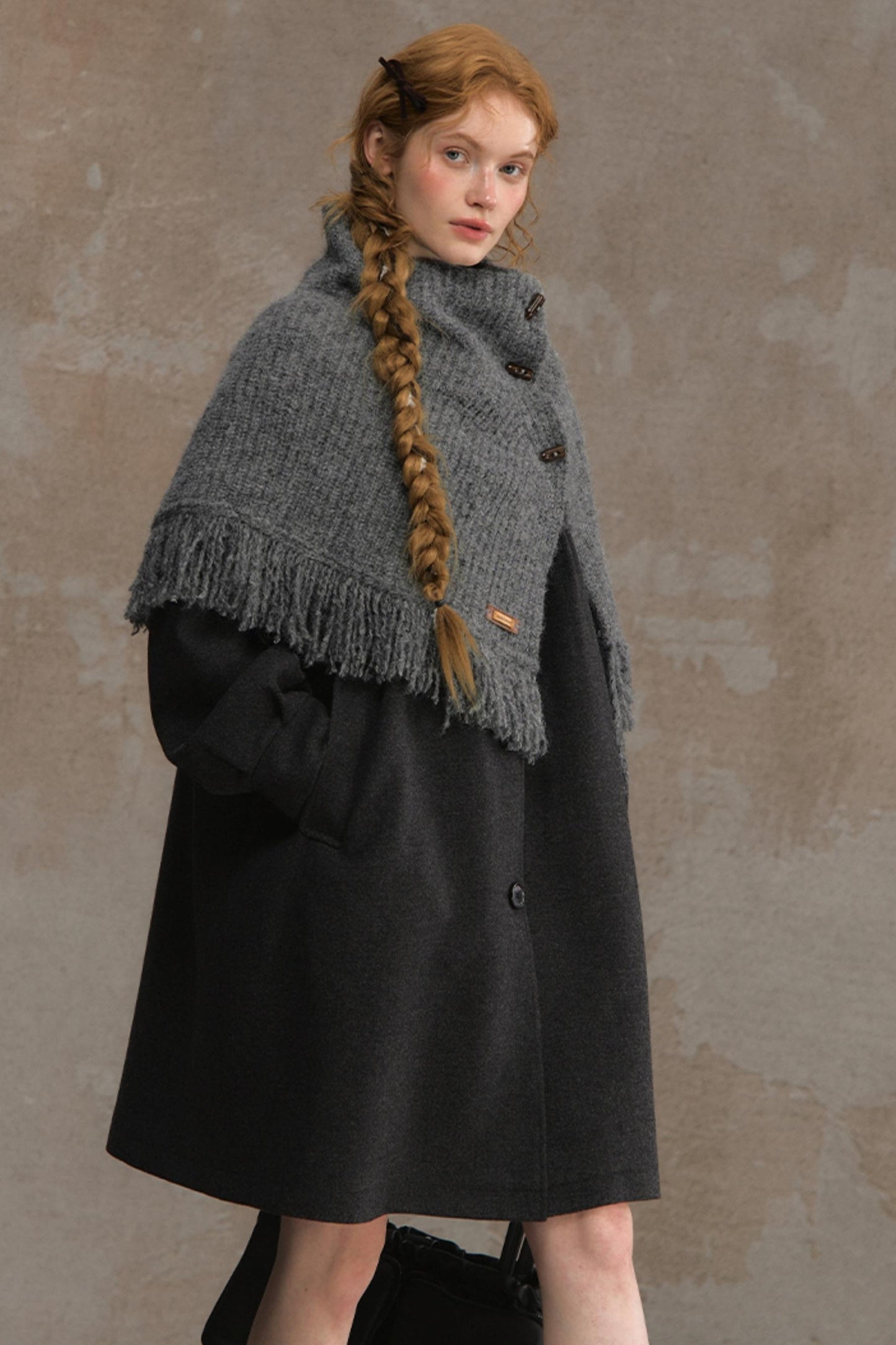 Sweetheart Pane Woolen Jacket Shawl Set-Up