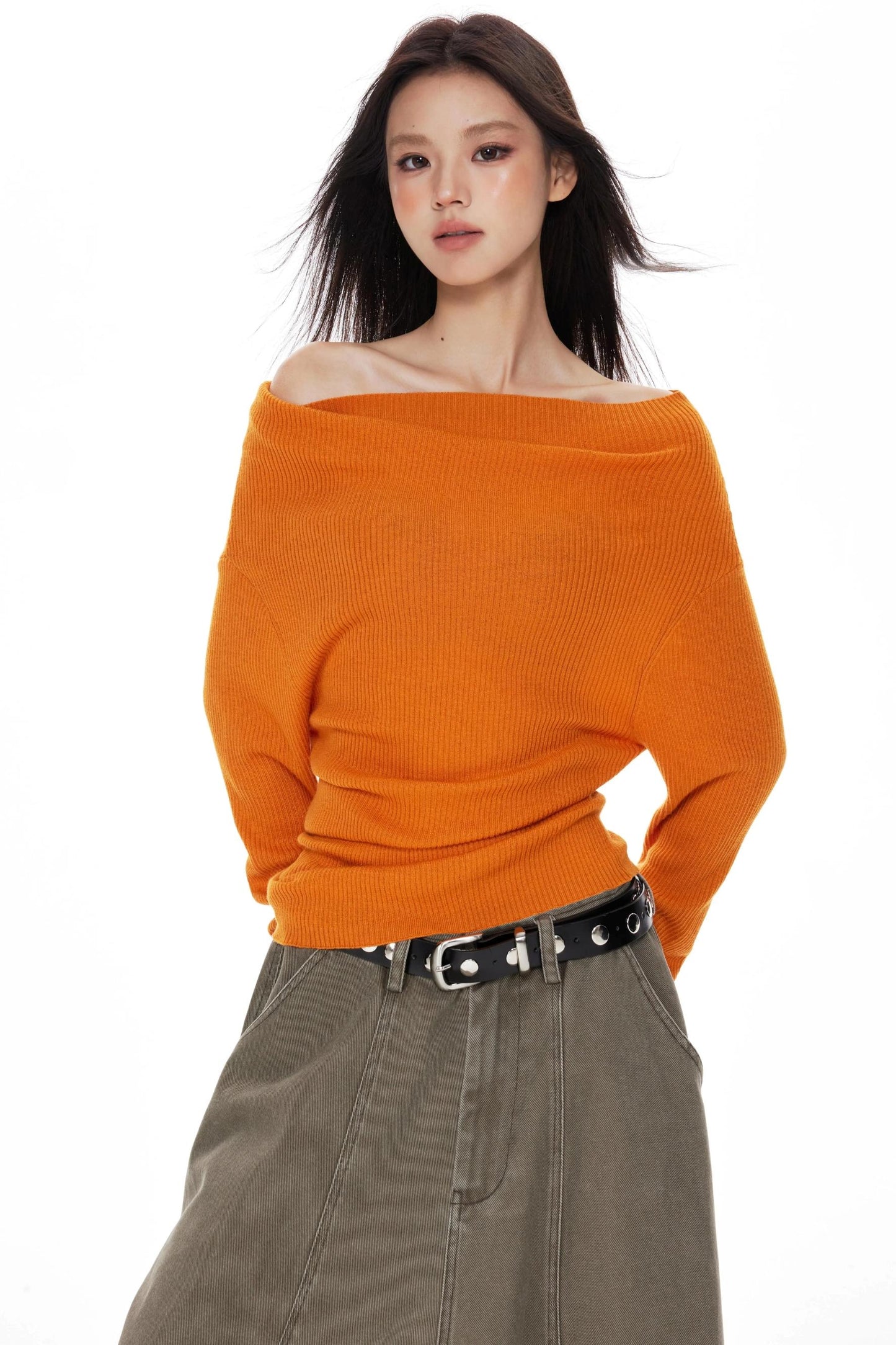 One-Shoulder Knit Sweater