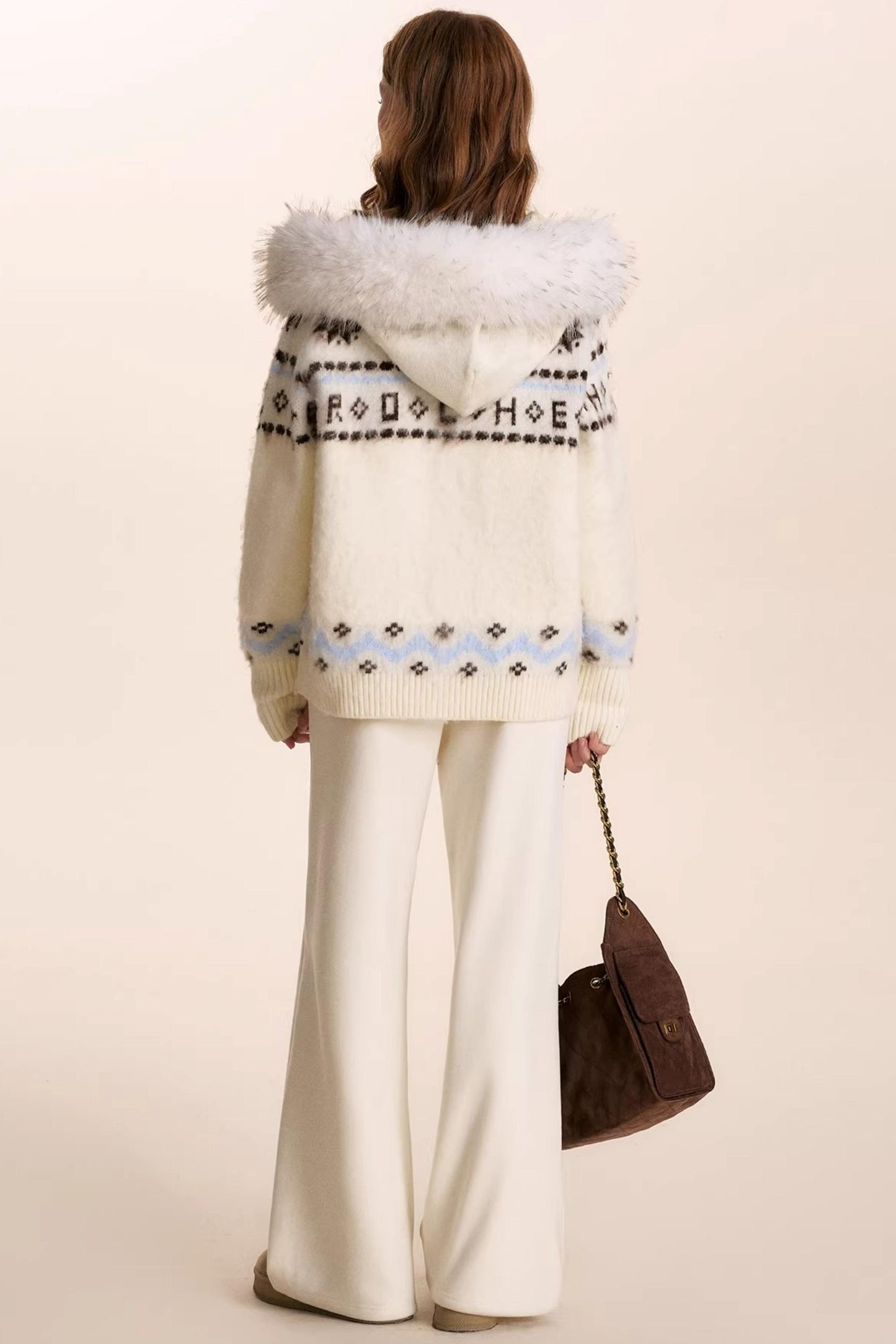 Fair Isle Wool Hooded Cardigan