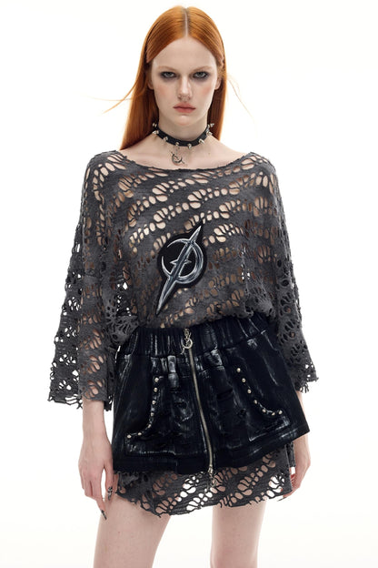 Hand Painted Punk Short Skirt