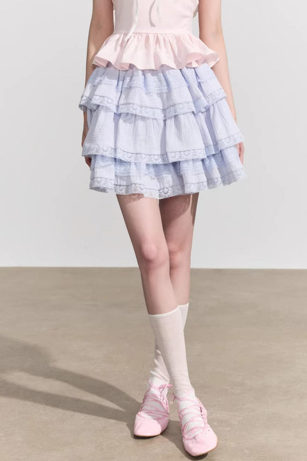 Retro High-Waisted Denim Mini Skirt