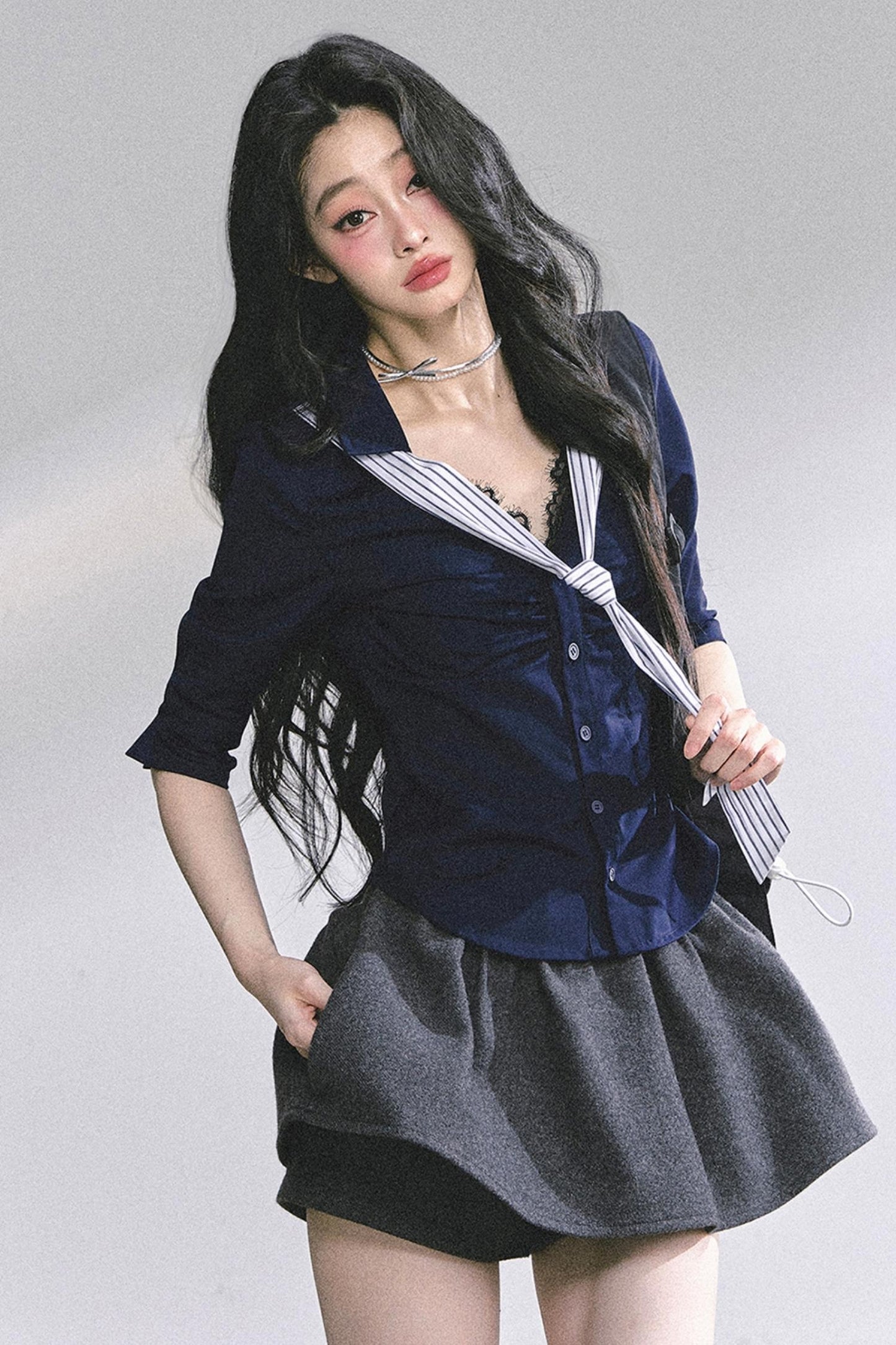 Autumn Slimming Polo Neck Shirt