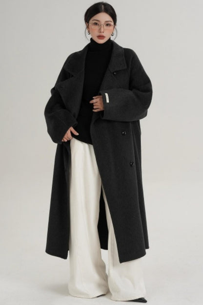 Elegant Charcoal Wool Coat