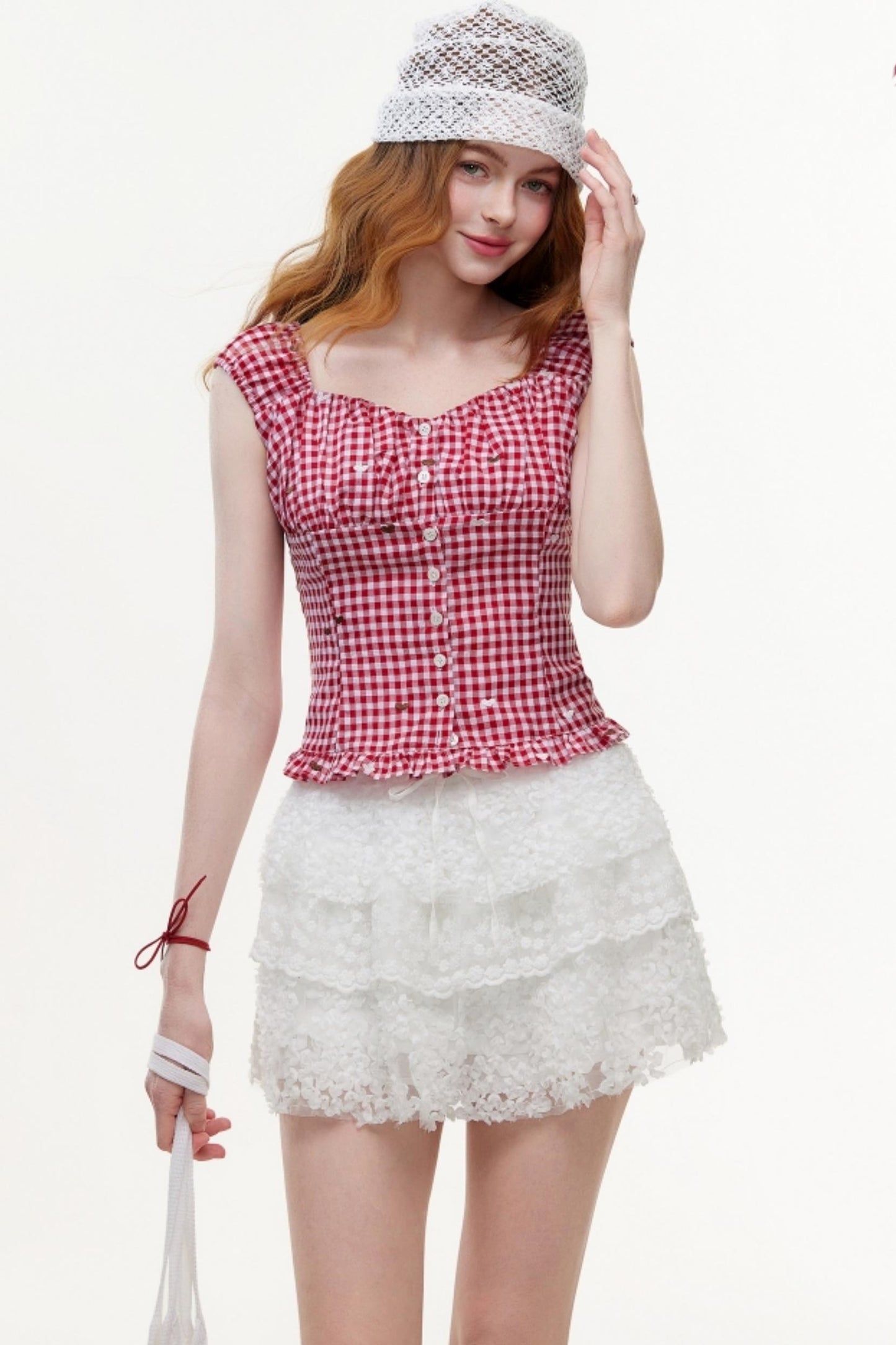 Vintage V-Neck Cotton Blouse