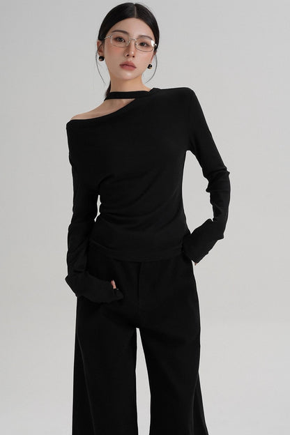 High-End Design Long-Sleeved T-Shirt Top