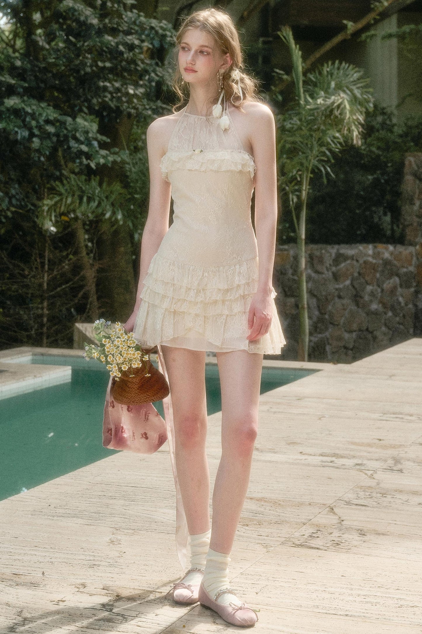 Wave Lace Mini Dress