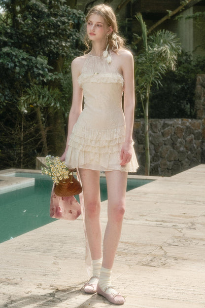 Wave Lace Mini Dress