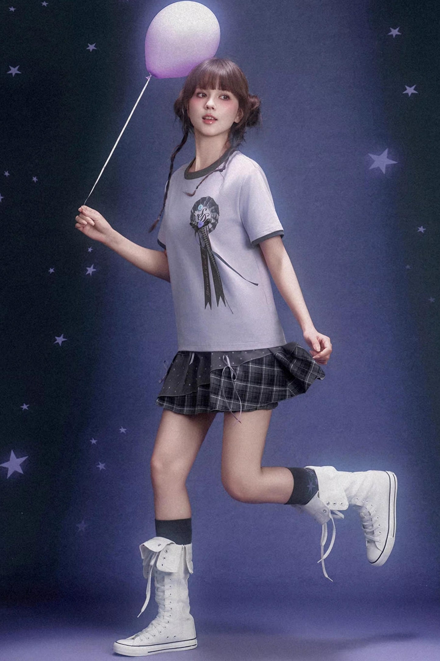 Gray Plaid Pumpkin Pants Skirt