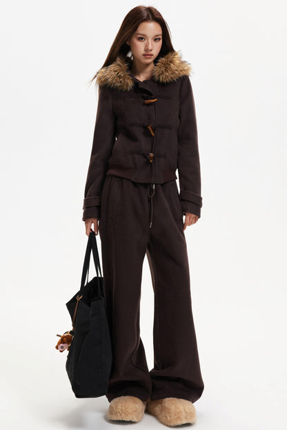 Retro Woolen Jacket & Pants Set-Up