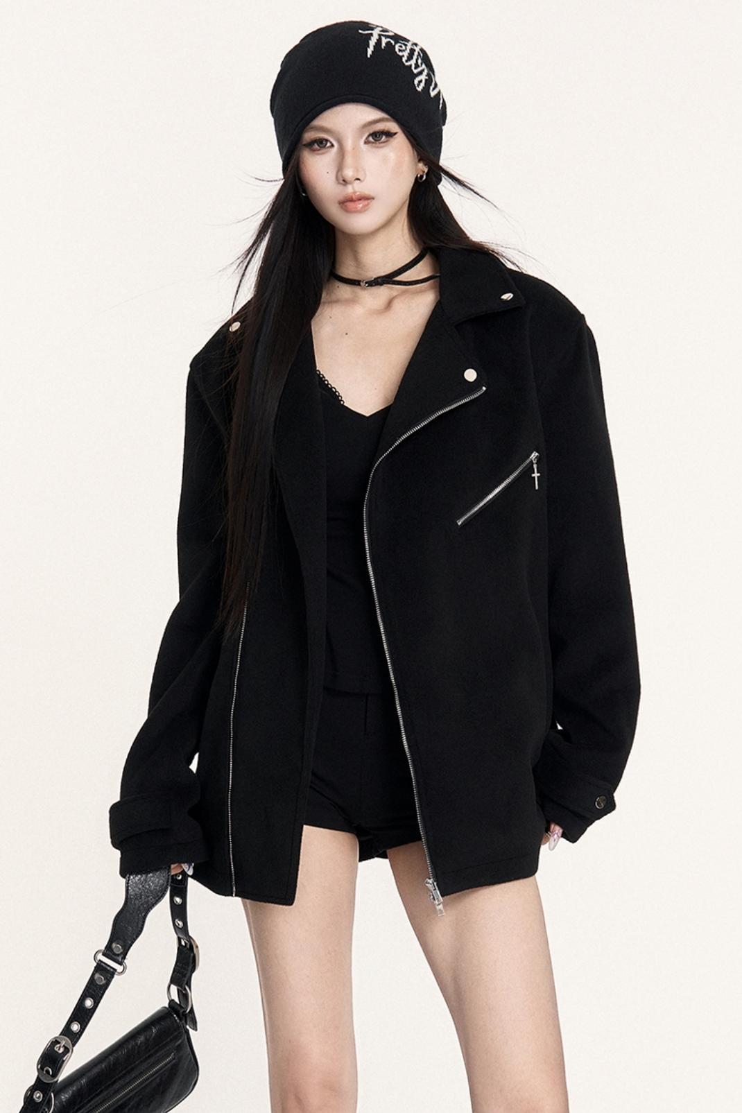 Woolen Waist-Cinching Jacket