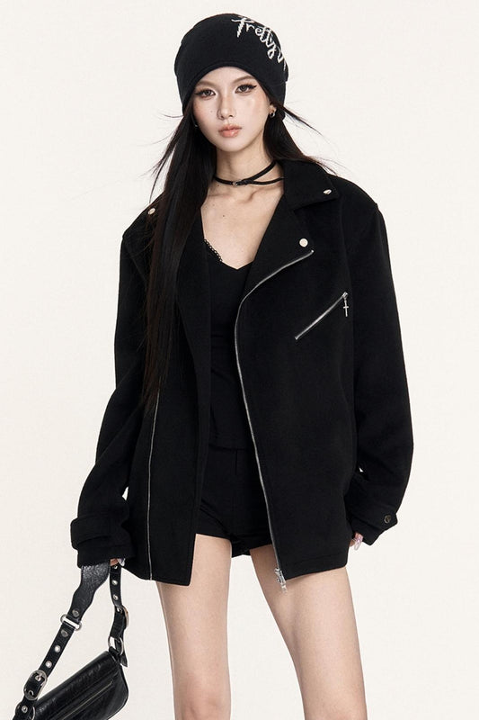 Woolen Waist-Cinching Jacket