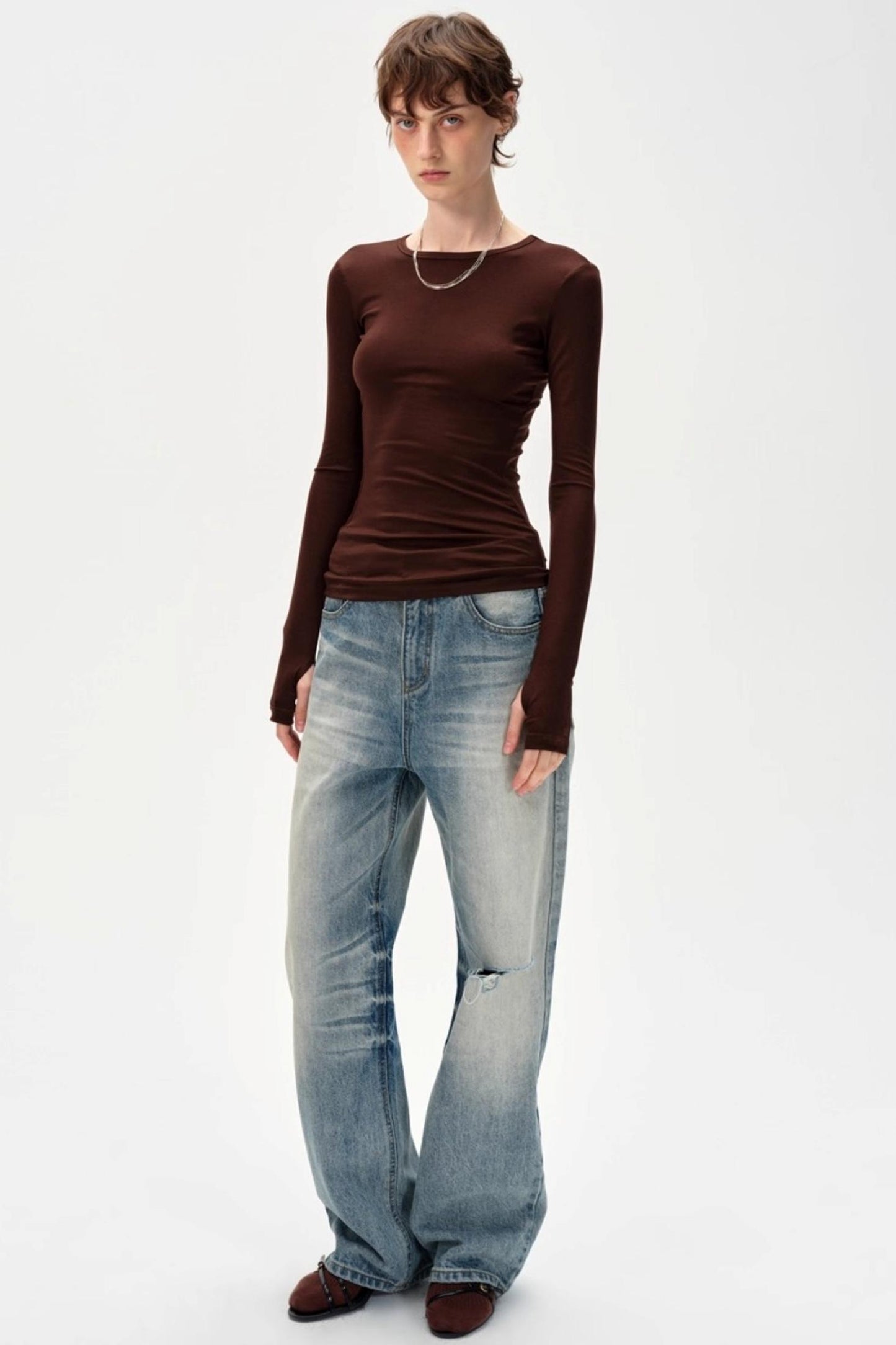 Versatile Knitted Striped Wool Base Shirt