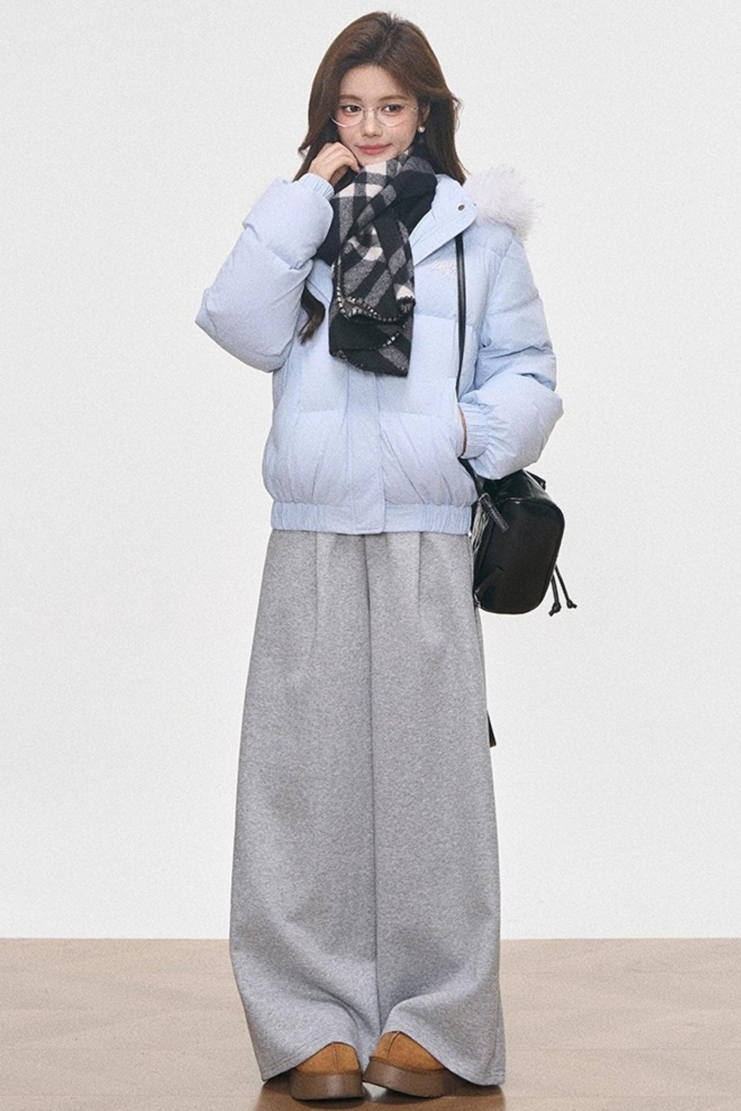 Hooded Cotton Collar Jacket Set-Up