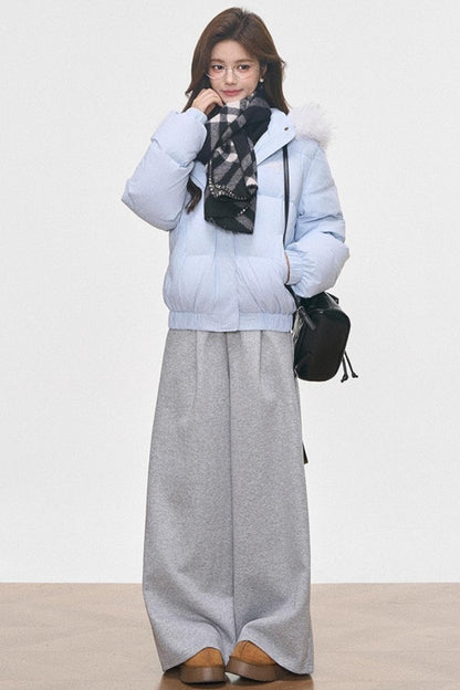 Hooded Cotton Collar Jacket Set-Up