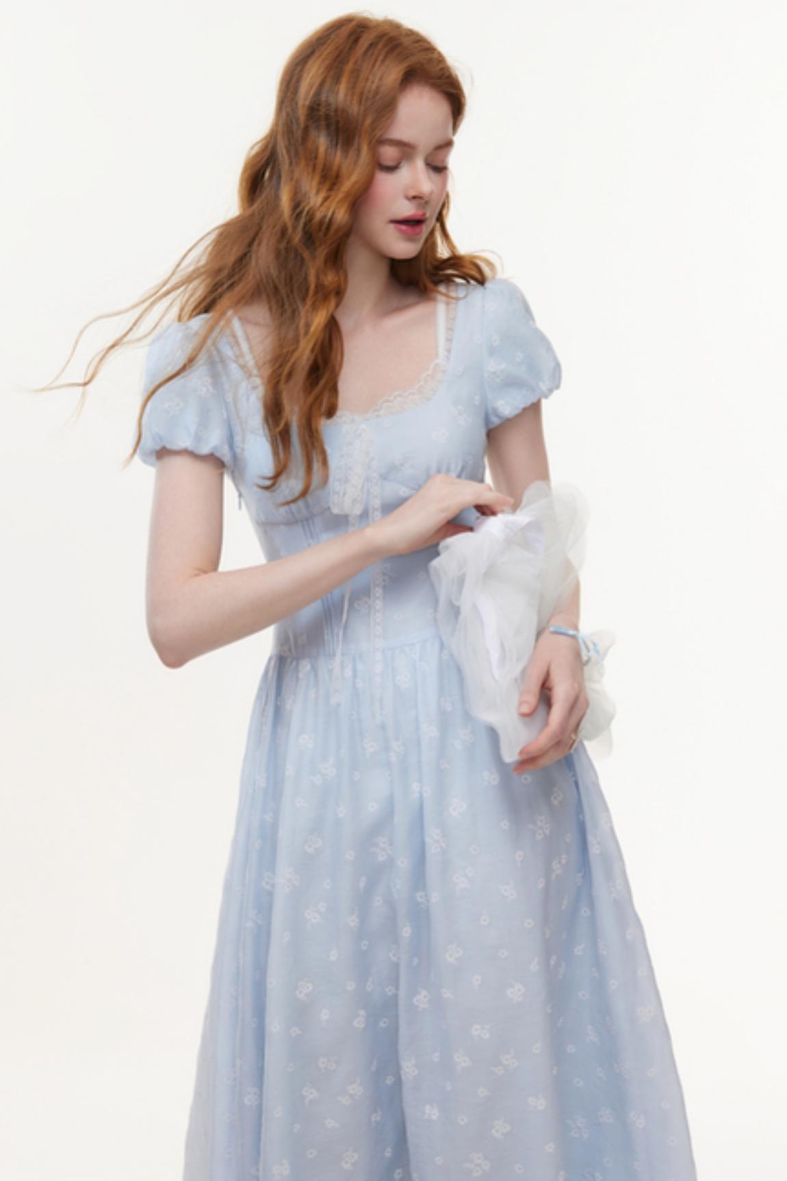 Vintage Floral Square Dress