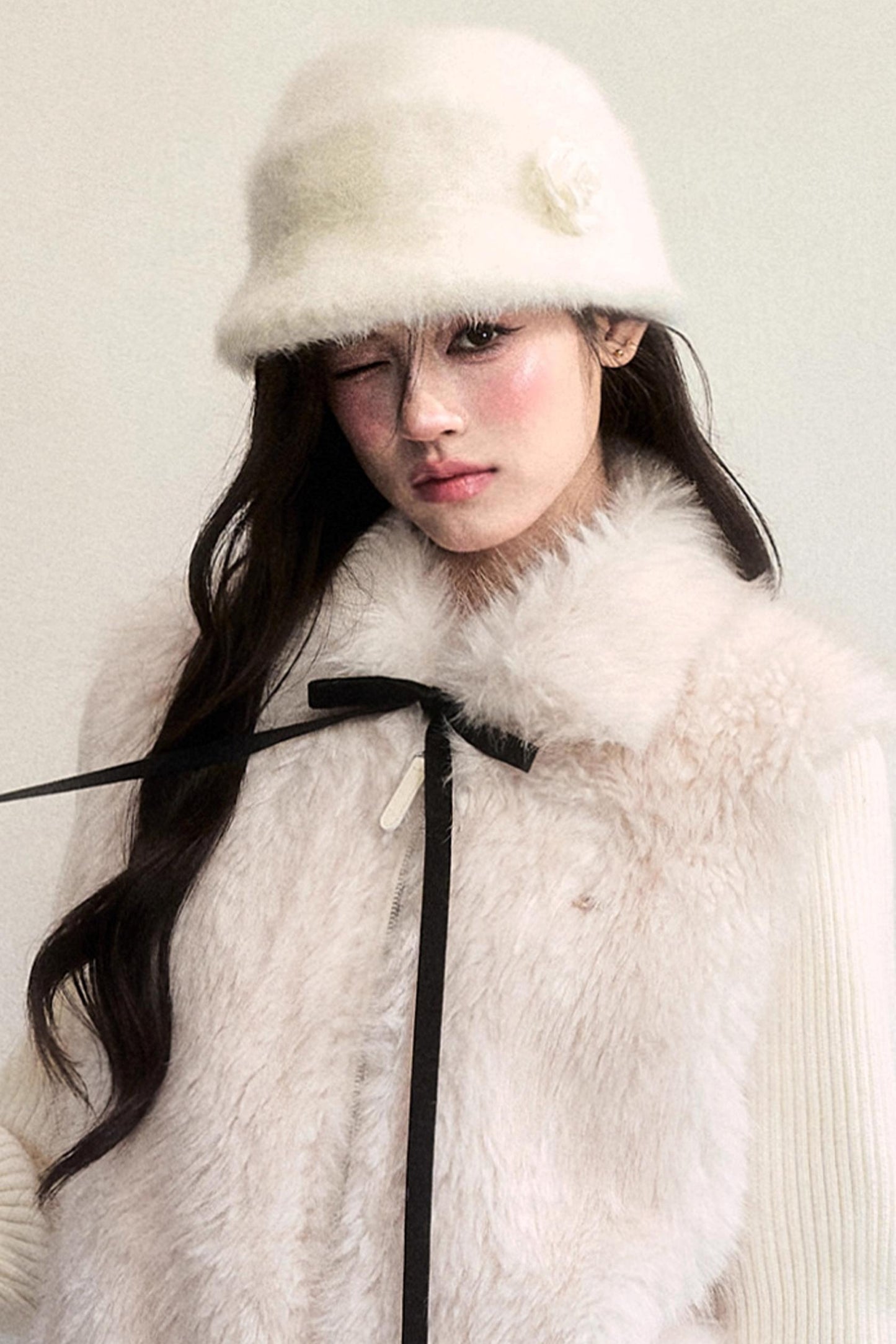 Winter Floral Beret Hat