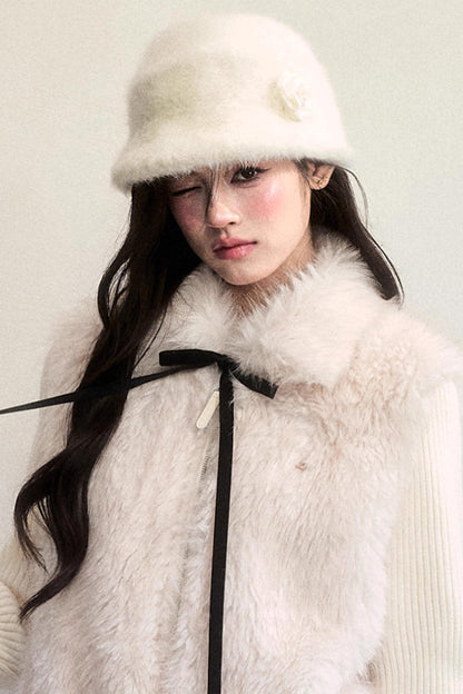 Winter Floral Beret Hat