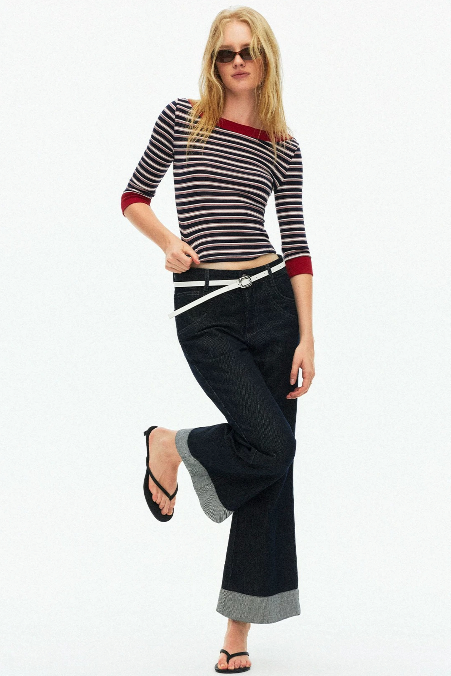 Lyocell Tencel Striped Knit Sweater
