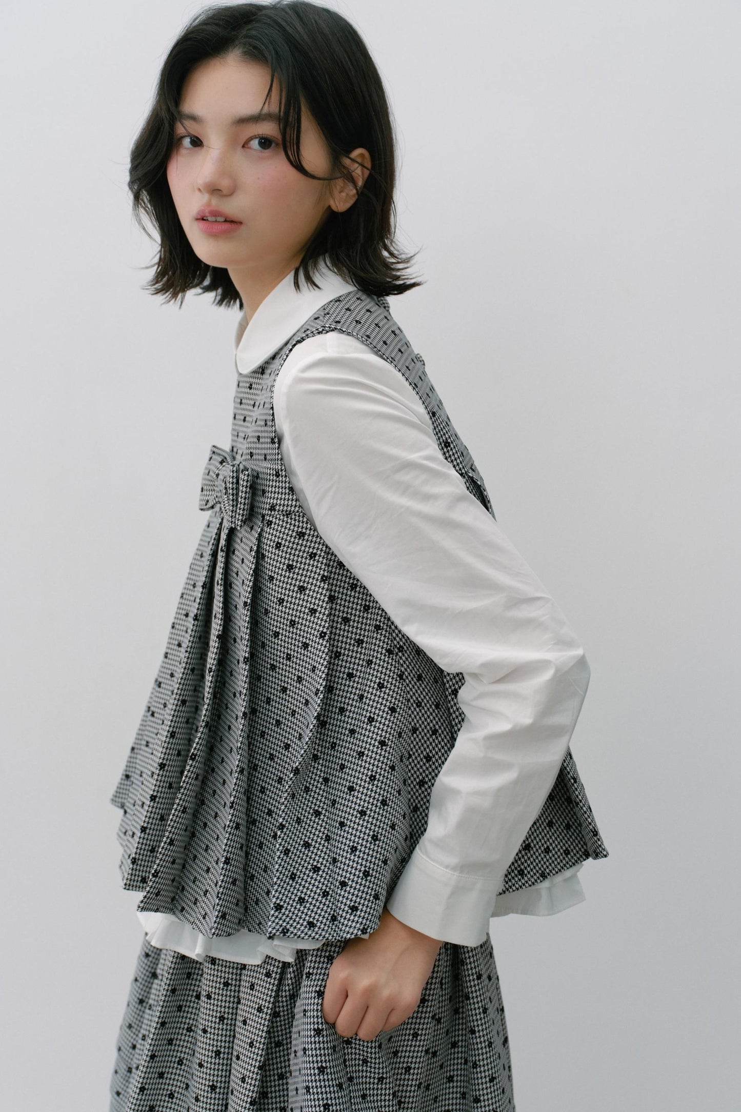 Plaid Flower Skirt Set-Up