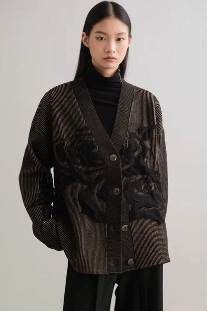 Virtual Illusion Jacquard Cardigan