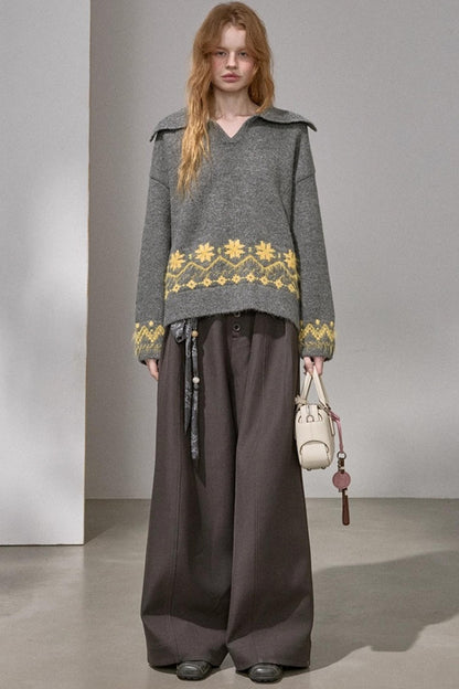 Fair Isle Vintage Embroidered Sweater