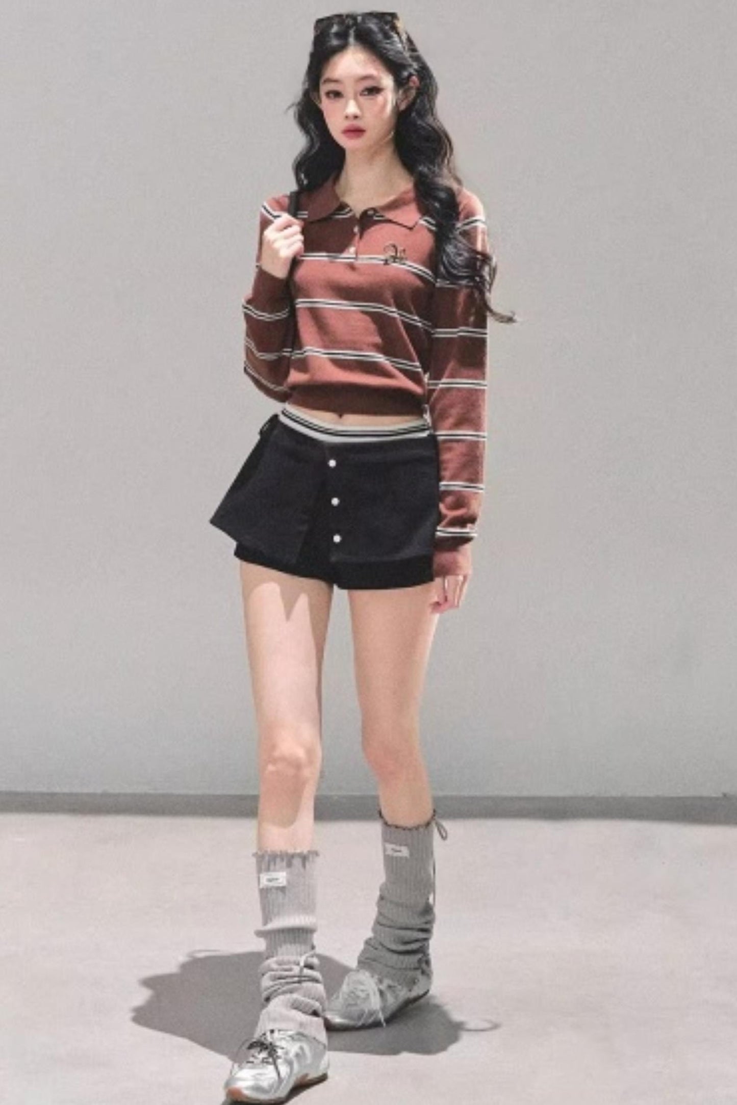 Polo Collar Knit Top