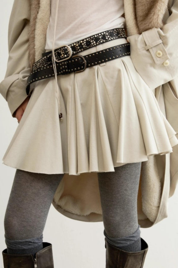 Retro Distressed Fur Collar Jacket Set-Up