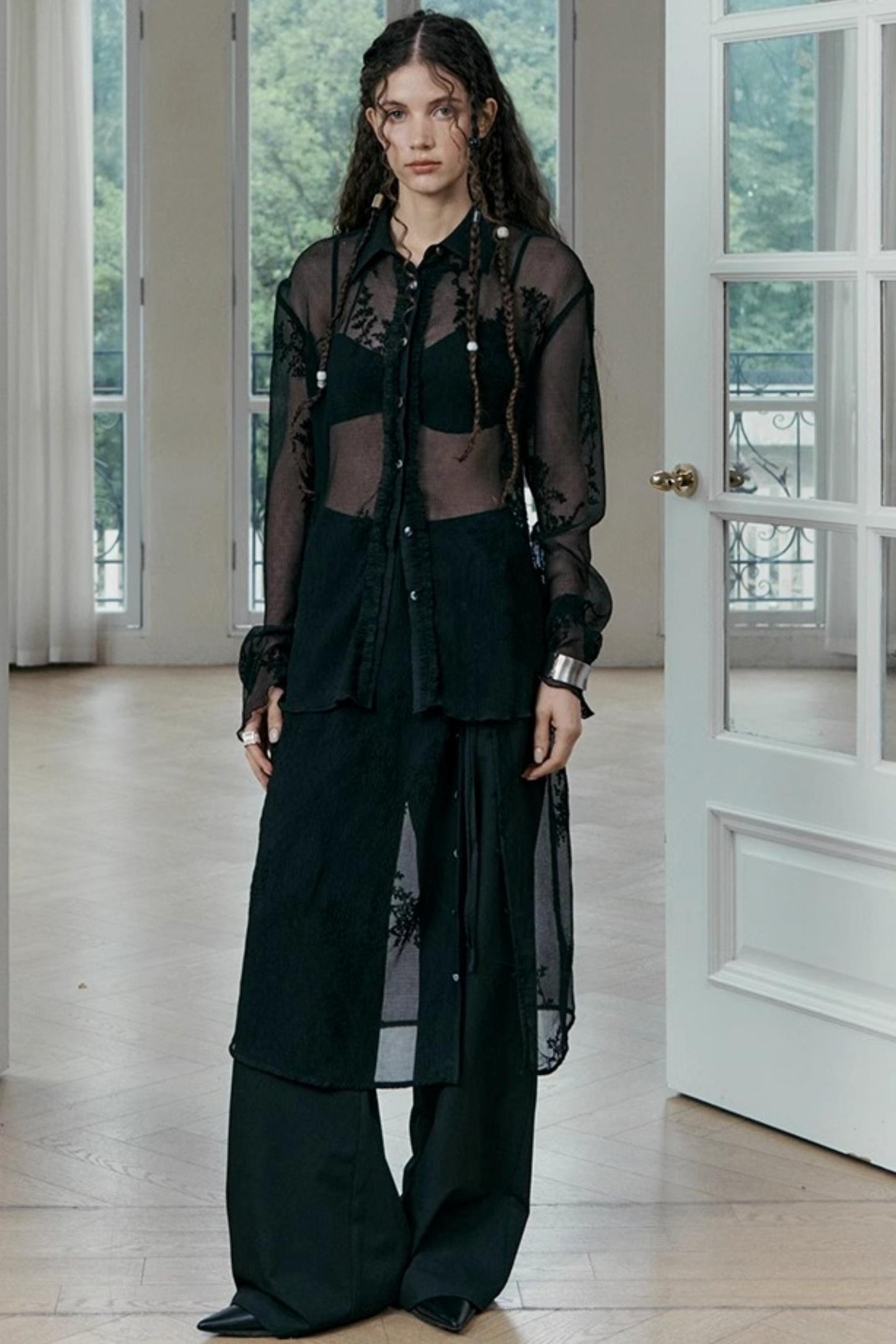 French Lace Long Sleeve Shirt