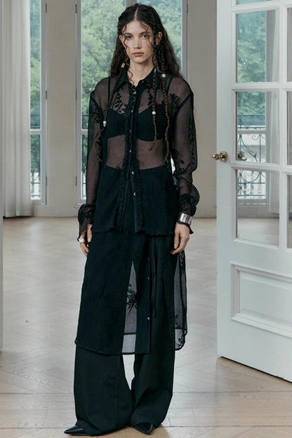 French Lace Long Sleeve Shirt