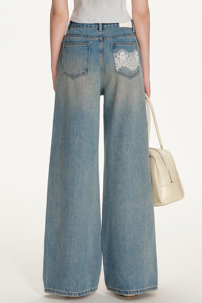 Romantic Lace Patchwork Jeans