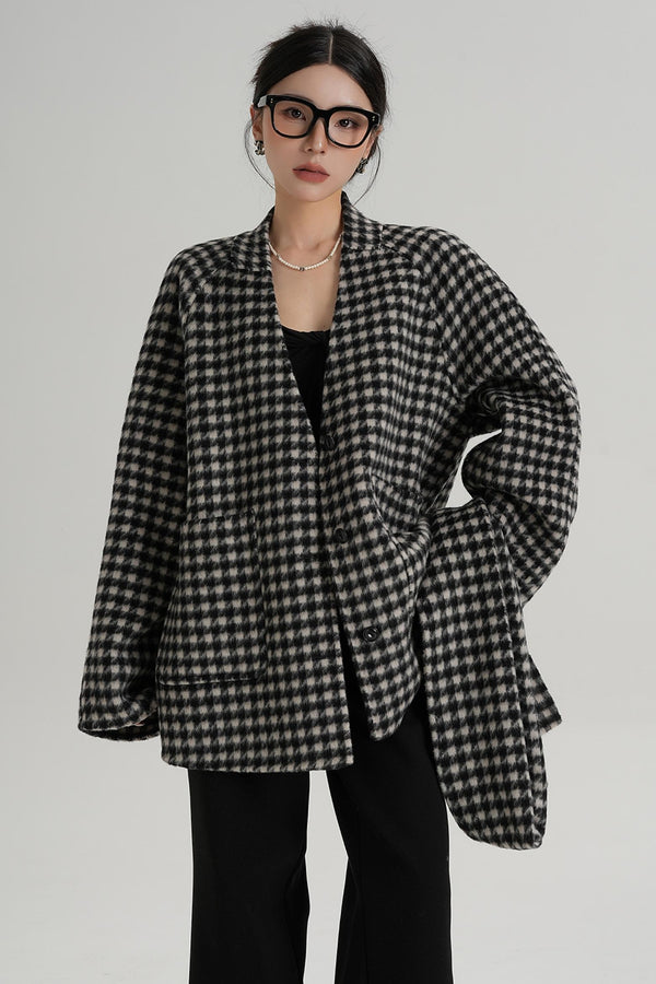 Plaid Wool Coat