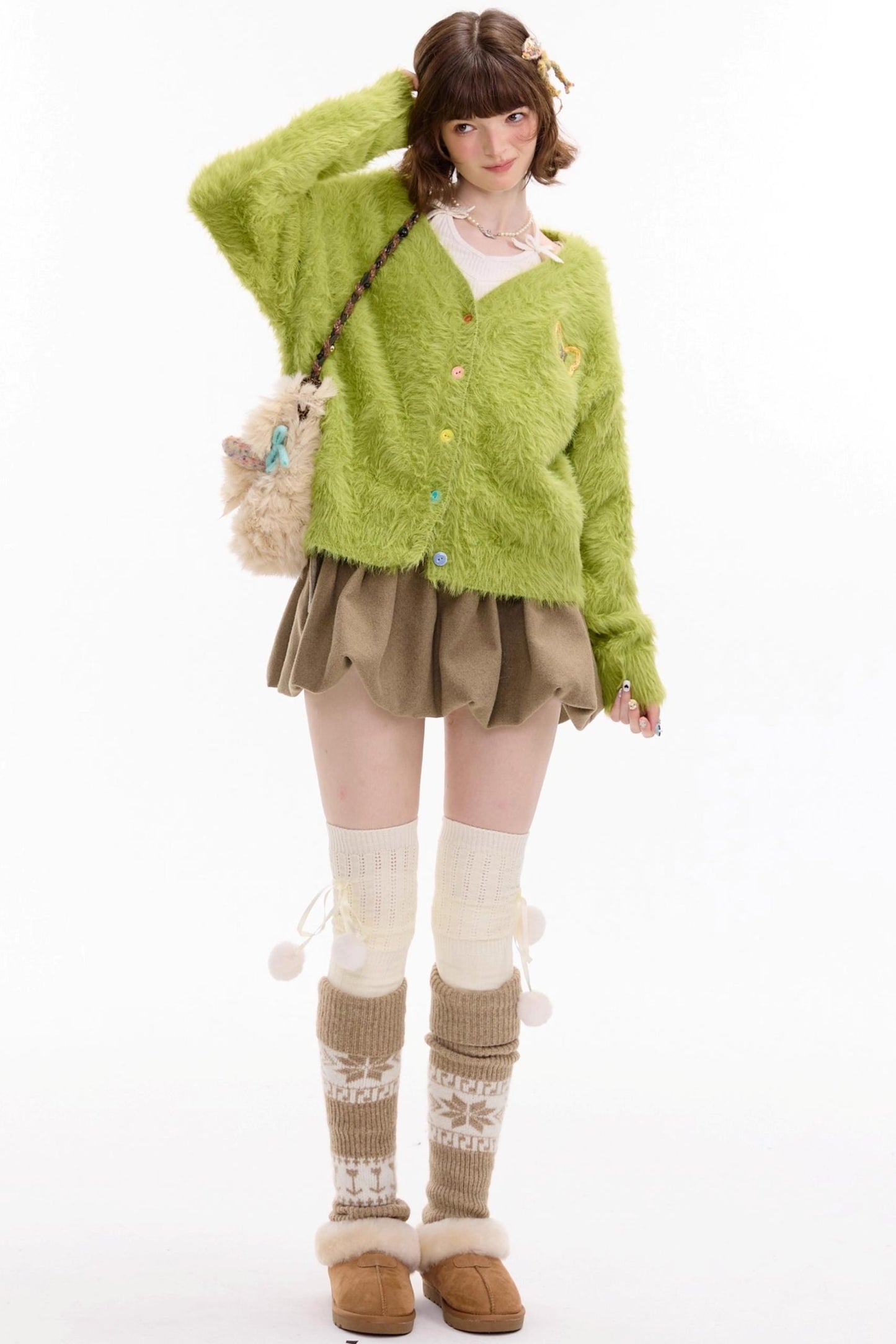 Lazy Butterfly Plush Cardigan