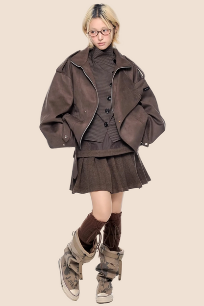 Maillard Faux Suede Retro Jacket