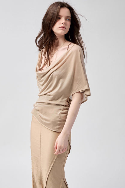 Waist Line Khaki Top