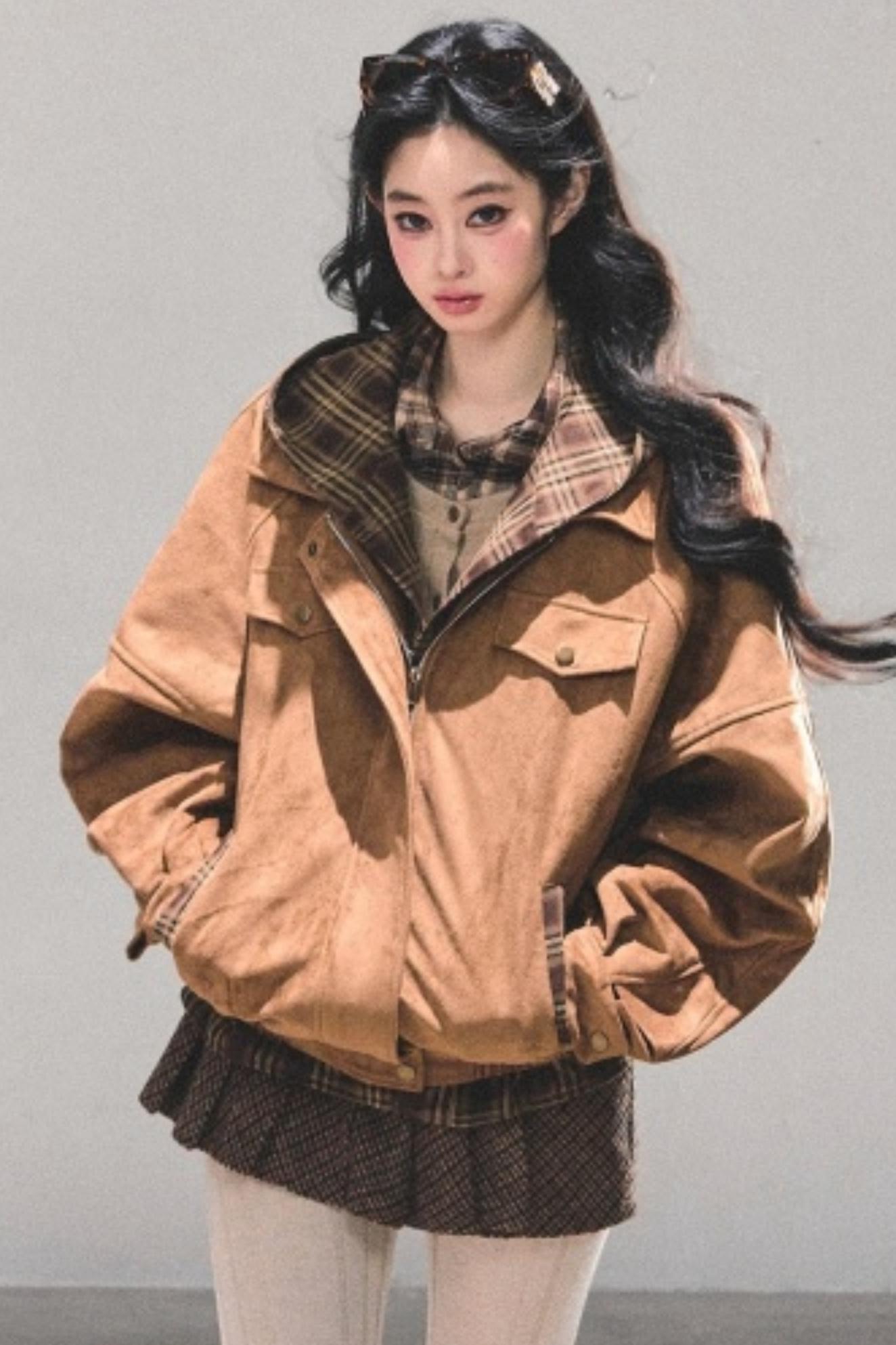 Hepburn Plaid Hooded Coat